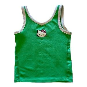 🌿 Hello Kitty Green Tank Top — XS (4–5)